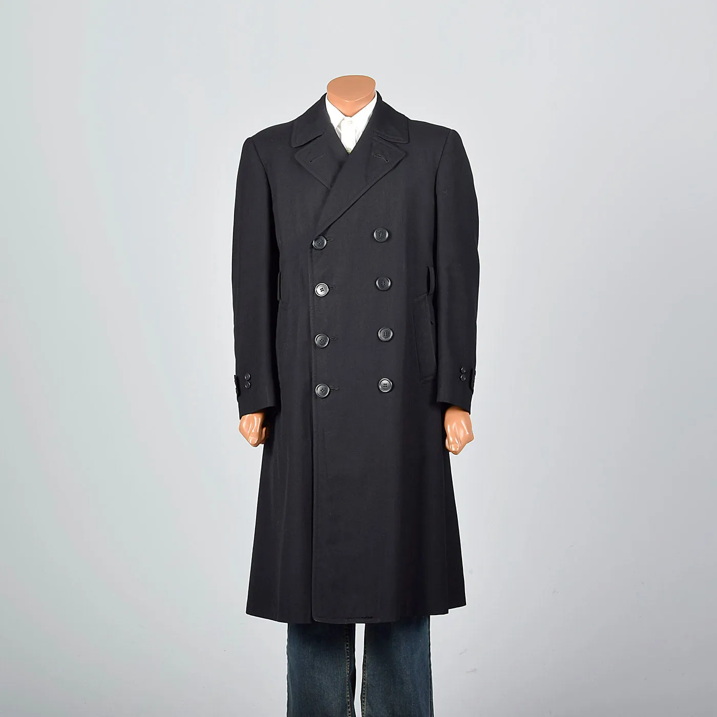 1940s United States Navy Wool Trench Coat