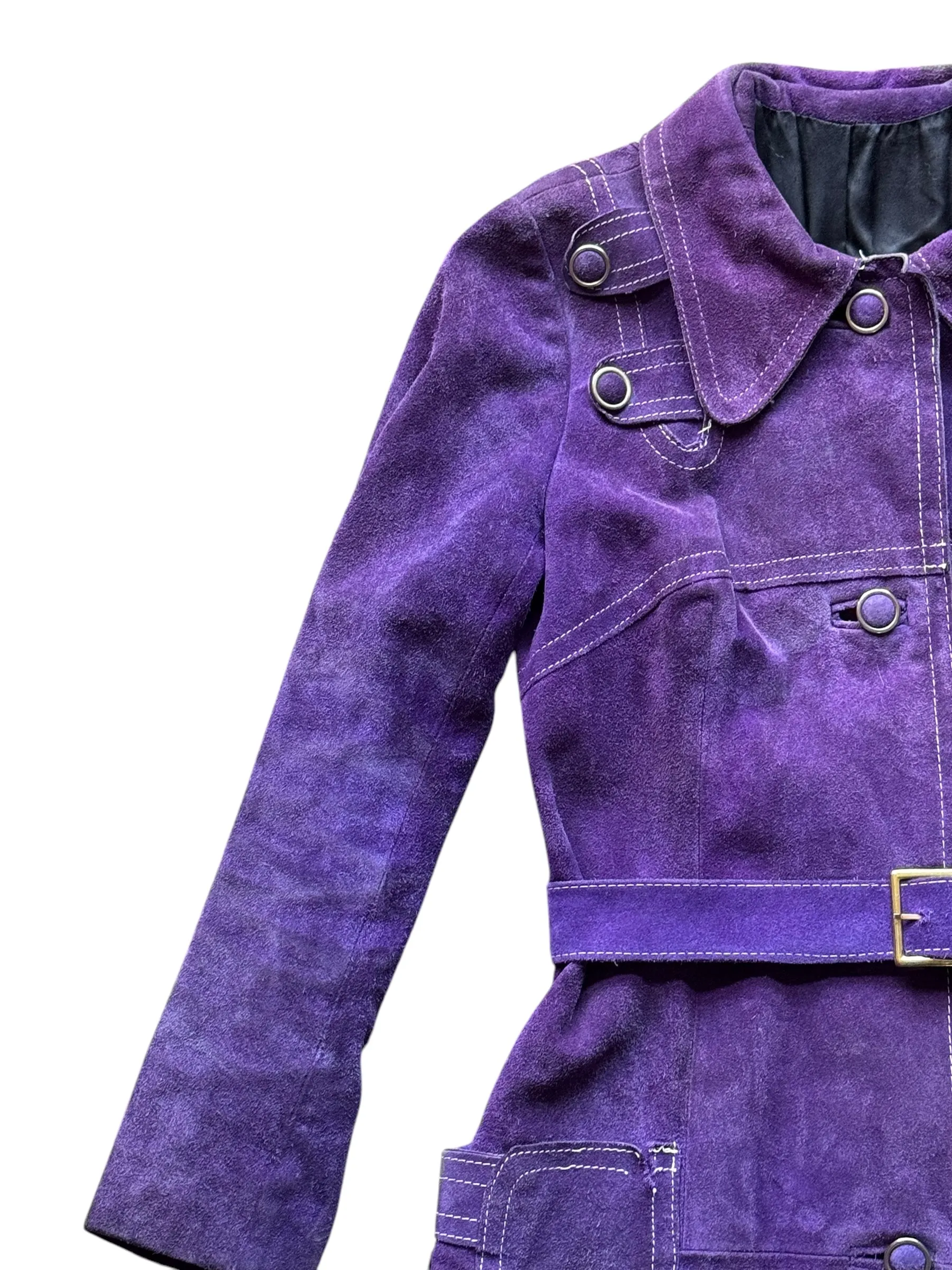 1960s Purple Suede Trench Coat S