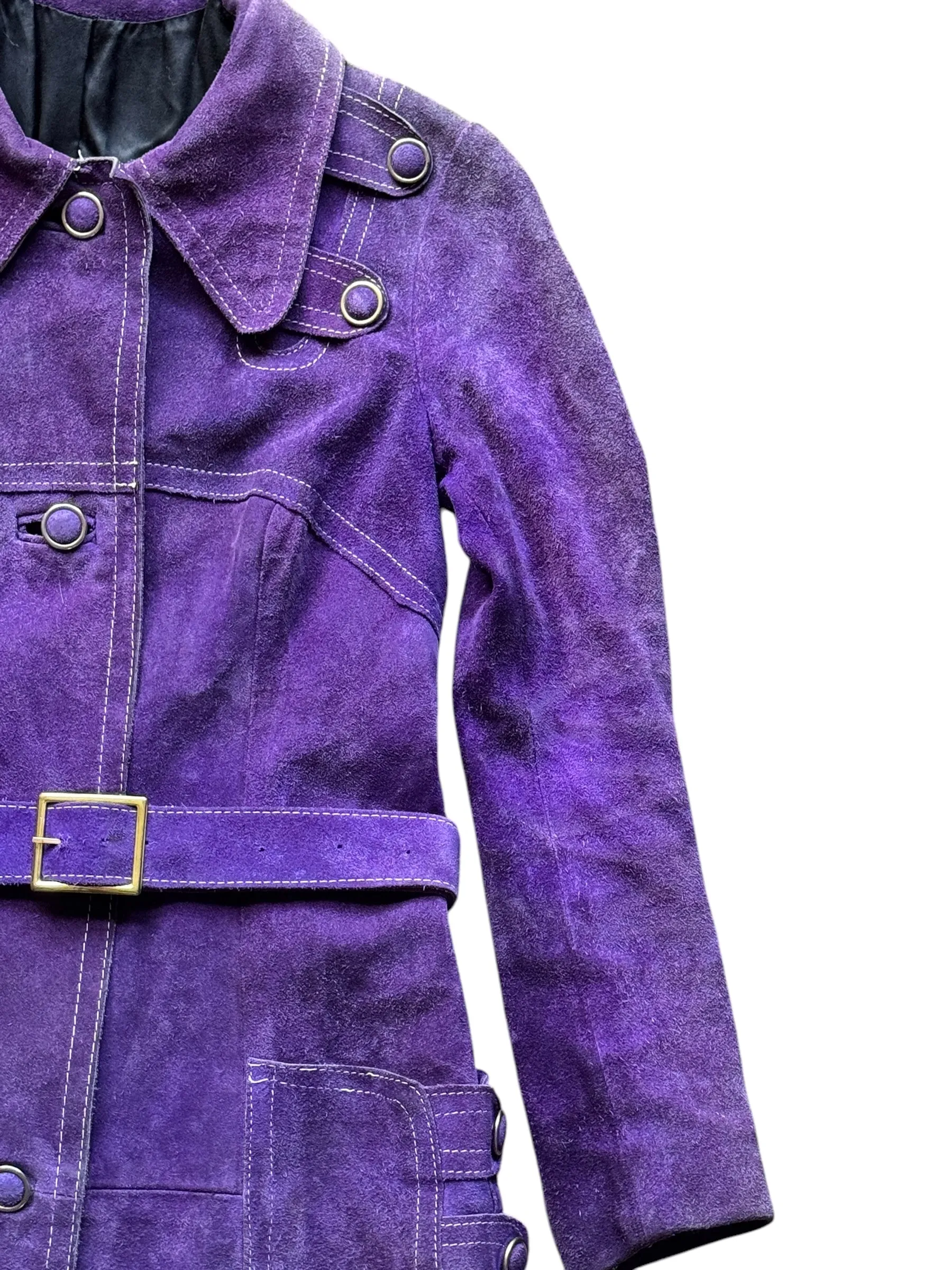 1960s Purple Suede Trench Coat S