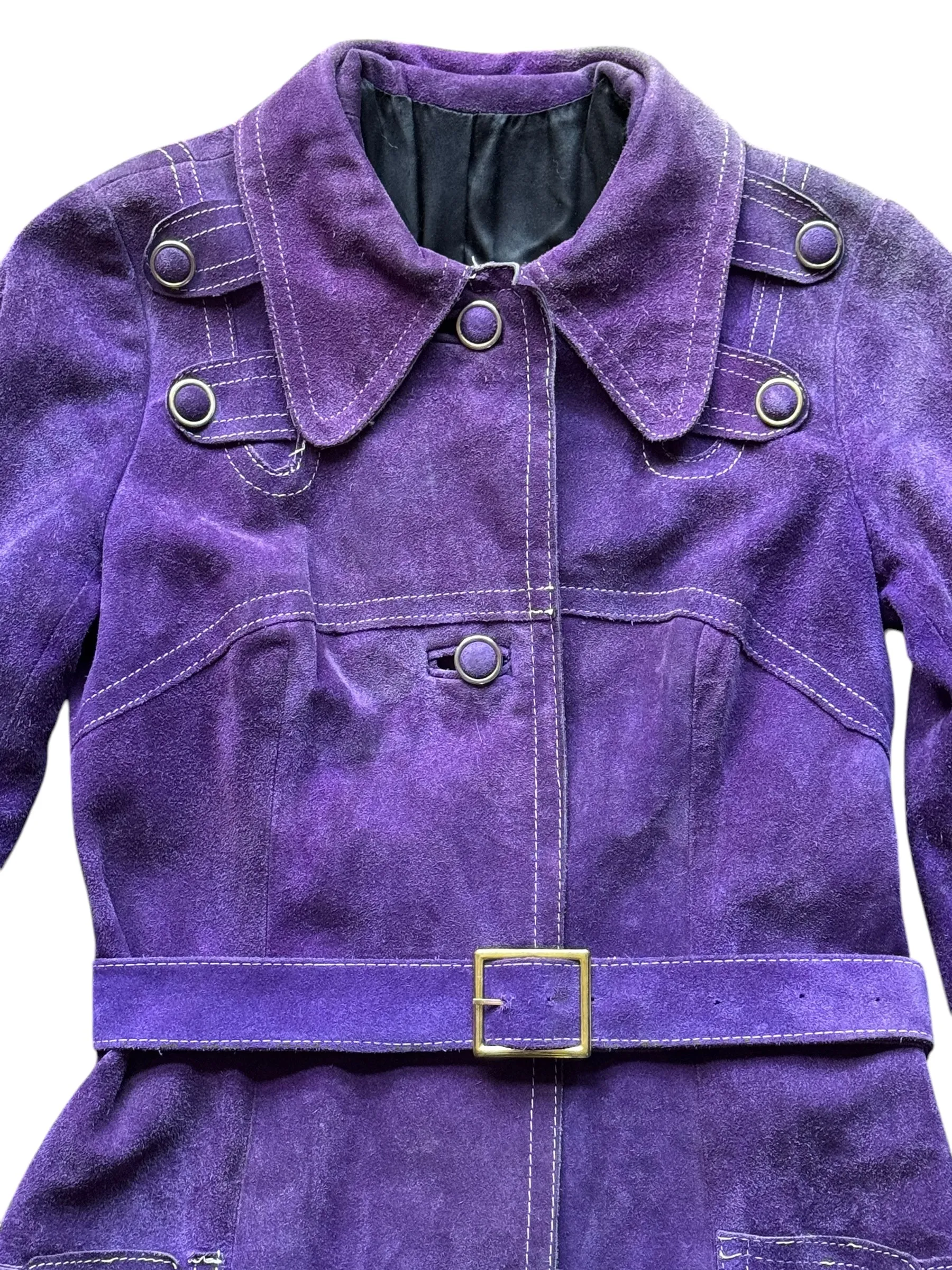 1960s Purple Suede Trench Coat S