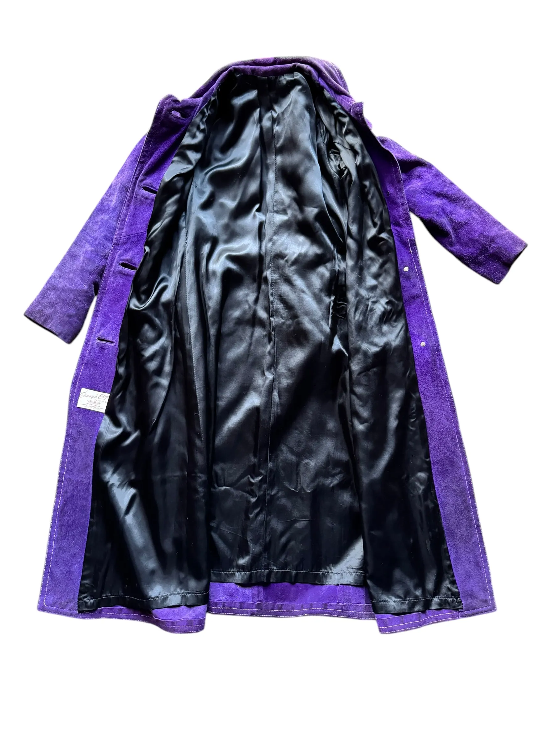 1960s Purple Suede Trench Coat S