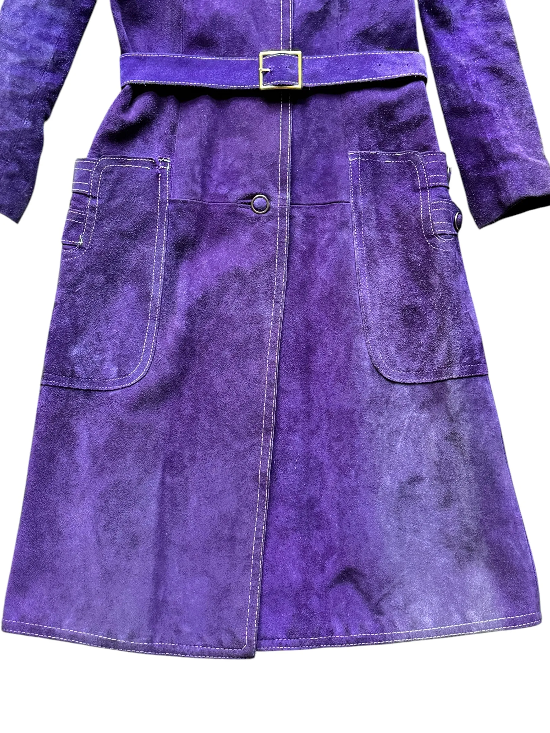1960s Purple Suede Trench Coat S