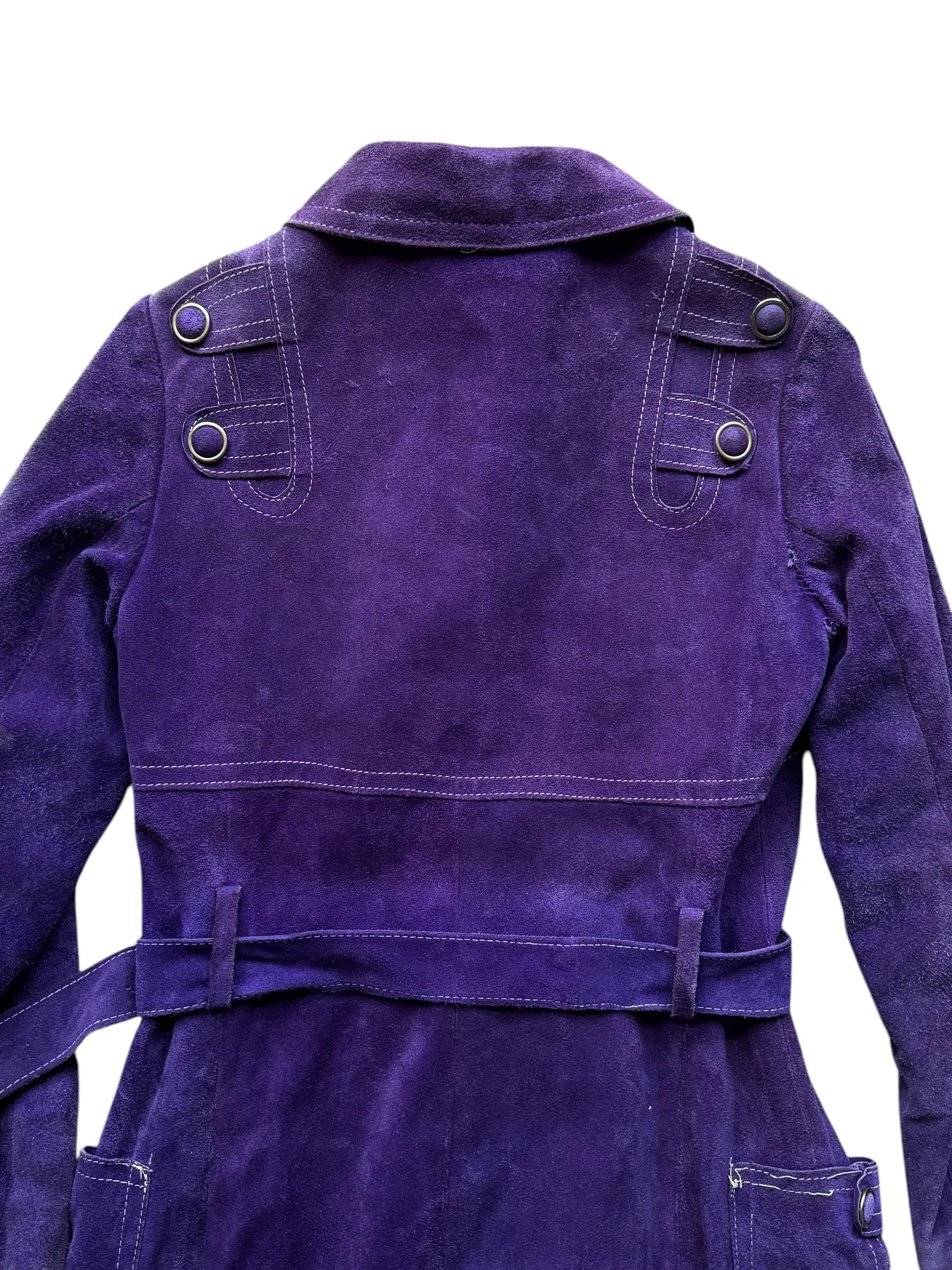 1960s Purple Suede Trench Coat S