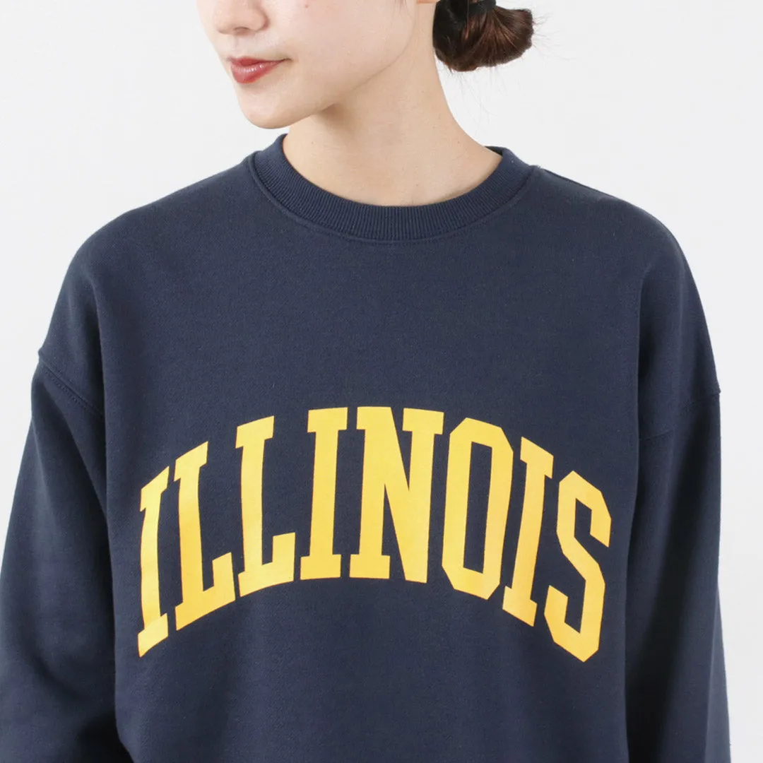 【30％OFF】UNIVERSAL OVERALL（ユニバーサルオーバーオール） 30/7 TC プリント スウェット シャツ (ILLINOIS)