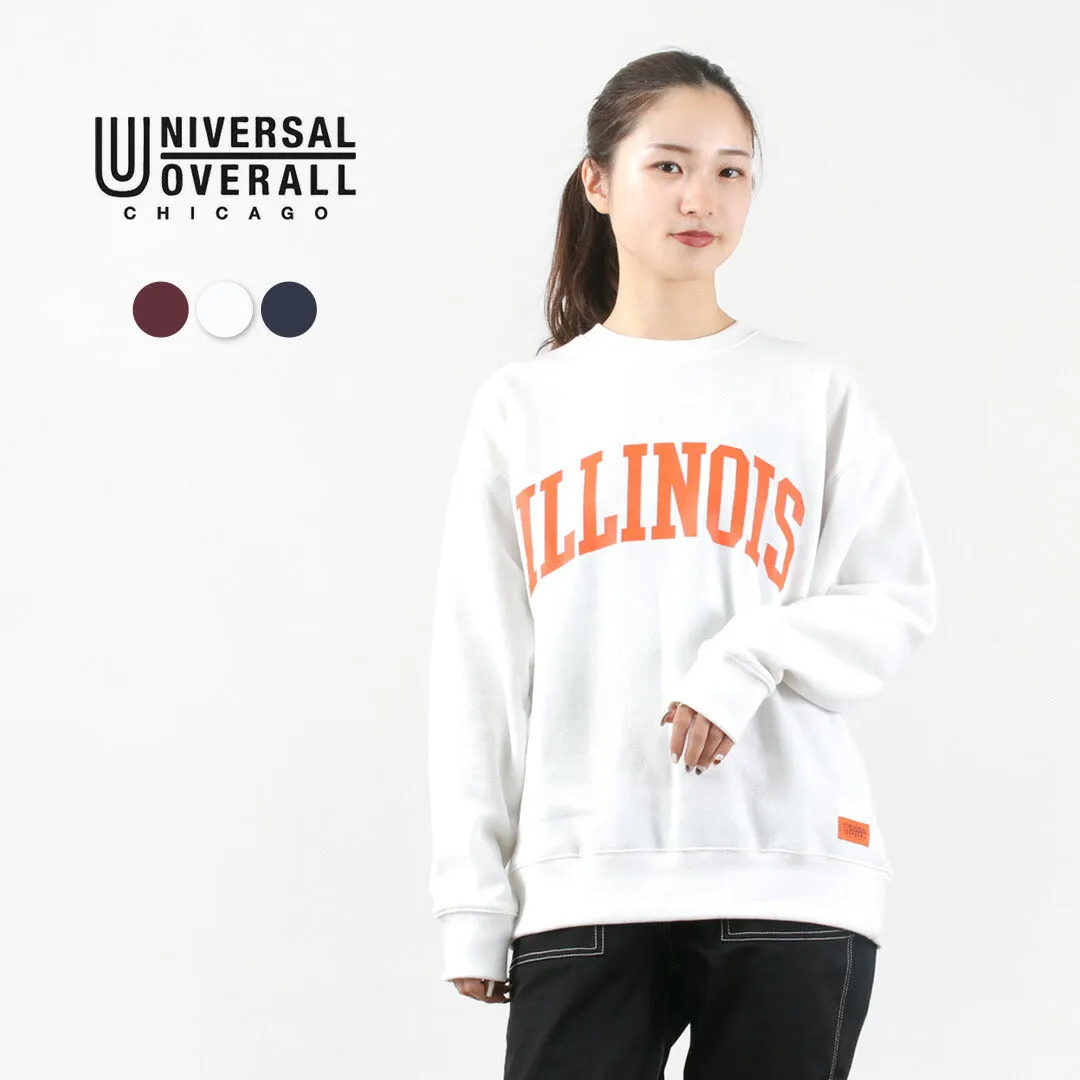 【30％OFF】UNIVERSAL OVERALL（ユニバーサルオーバーオール） 30/7 TC プリント スウェット シャツ (ILLINOIS)