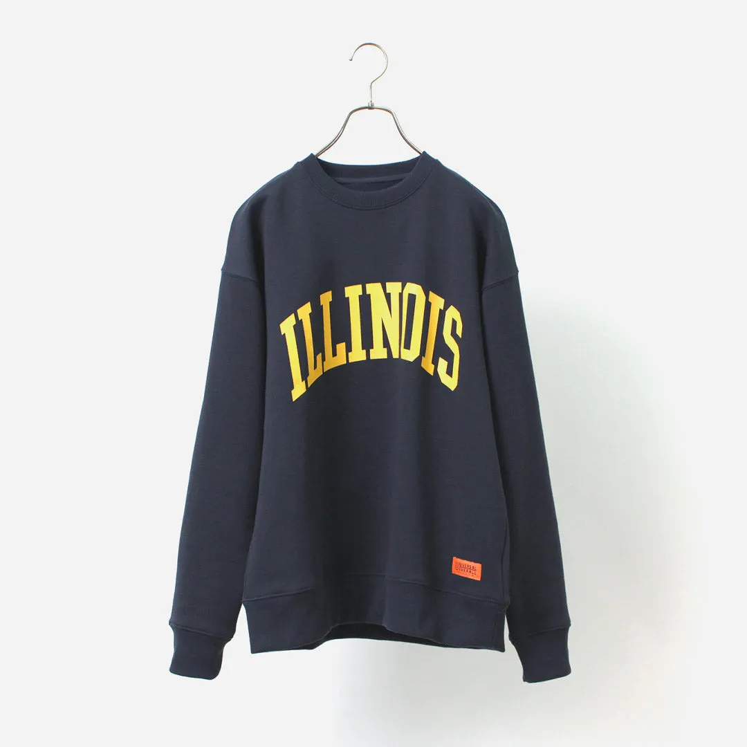 【30％OFF】UNIVERSAL OVERALL（ユニバーサルオーバーオール） 30/7 TC プリント スウェット シャツ (ILLINOIS)