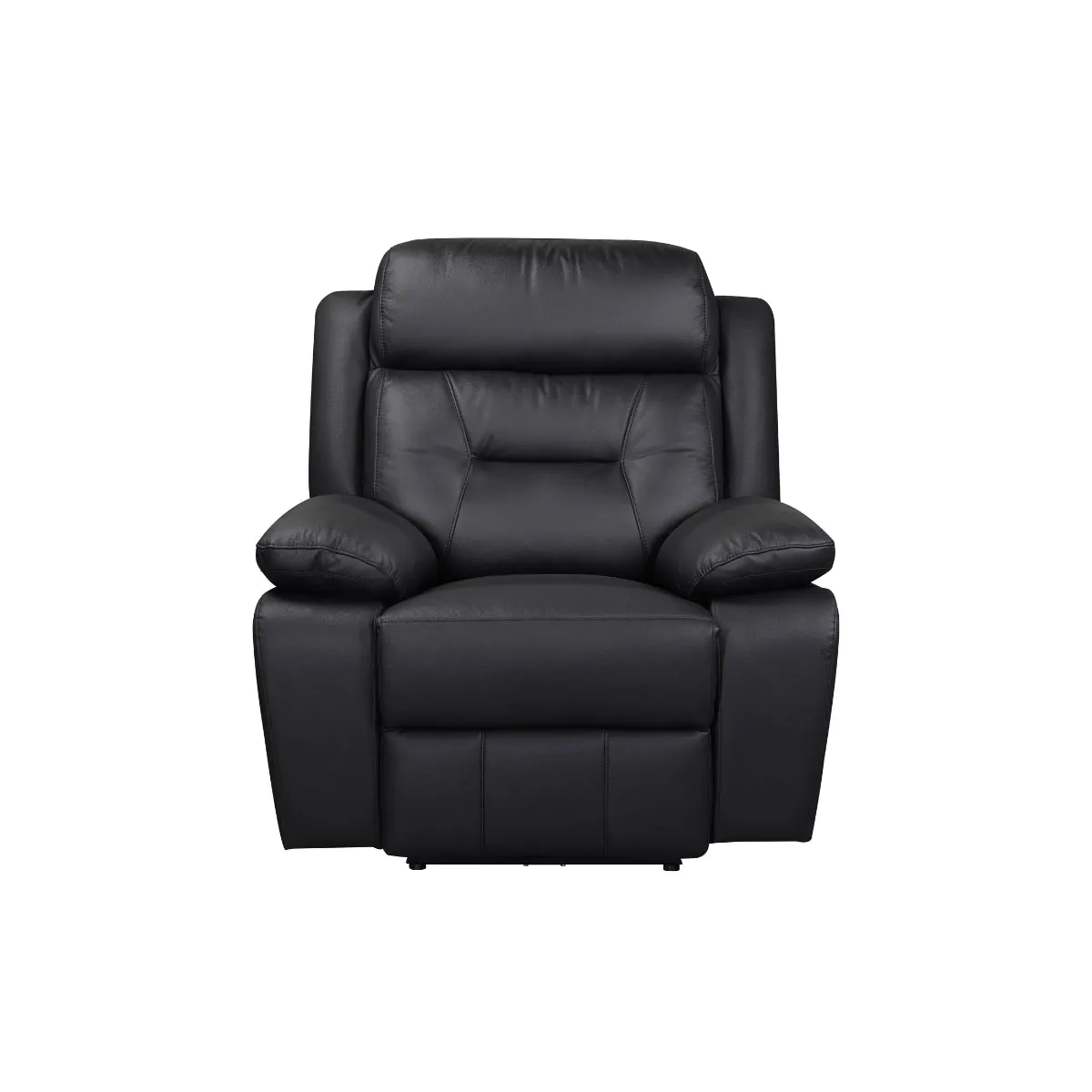 Black Leather Power Recliner with USB Charging Ports