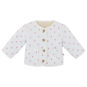 Bonton Baby Girl Louana Jacket Ecru Cream Floral