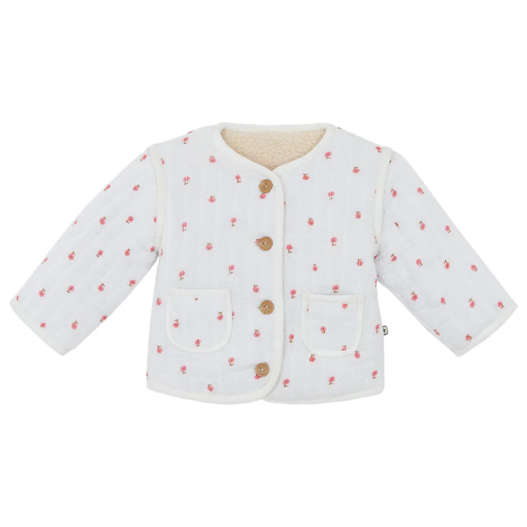 Bonton Baby Girl Louana Jacket Ecru Cream Floral