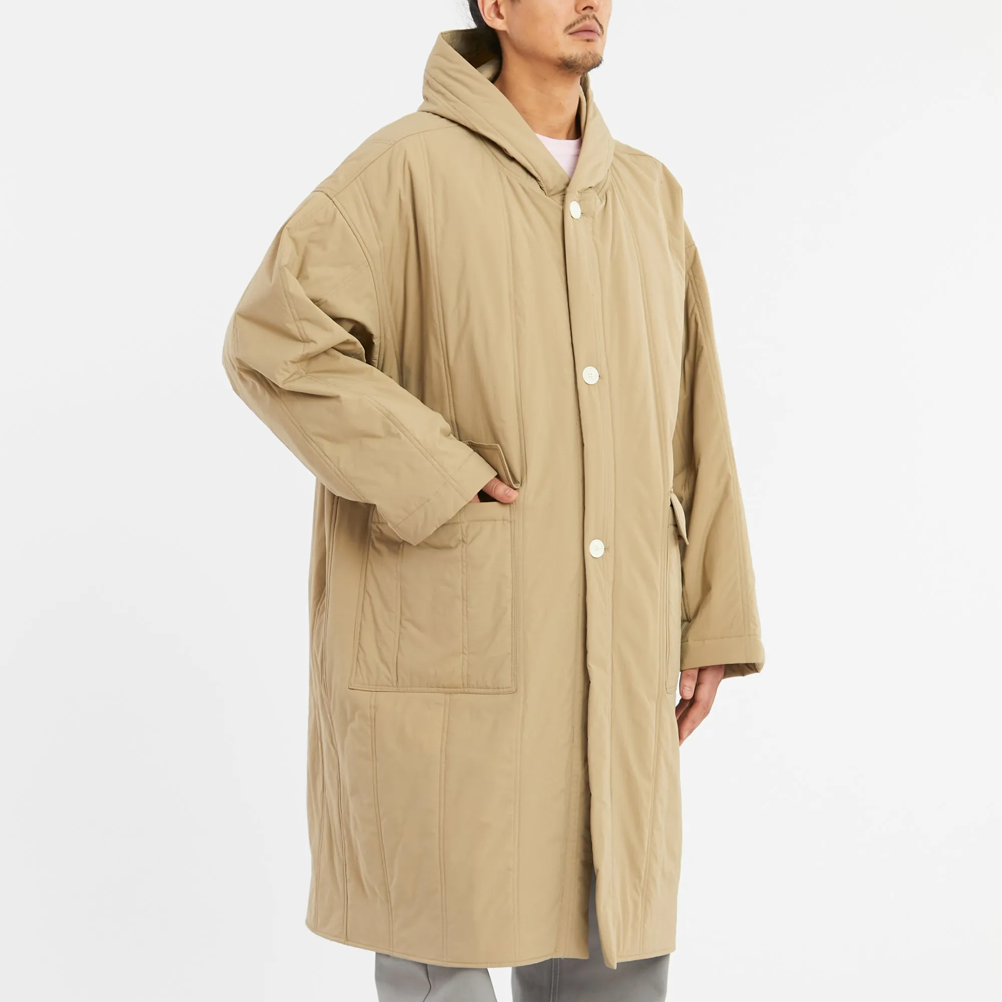 Canopy Coat - Tan Quilted Recycled Nylon