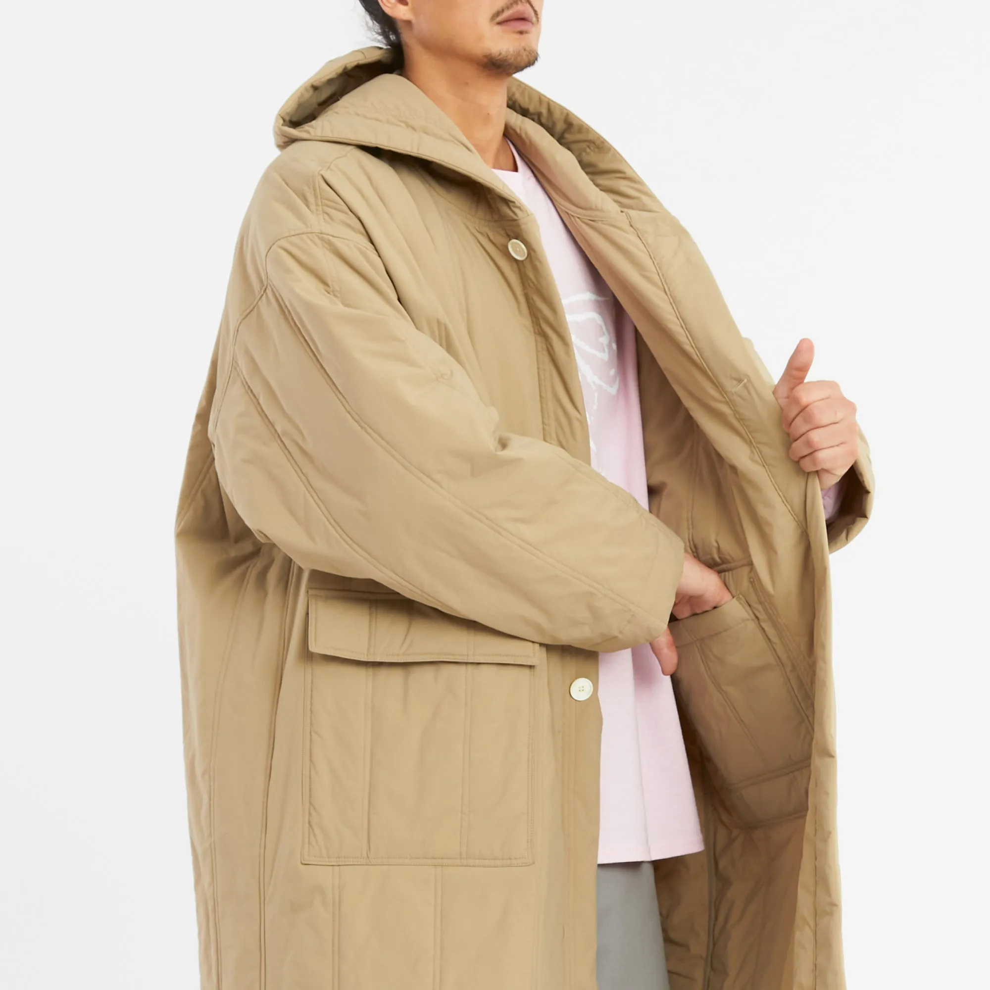 Canopy Coat - Tan Quilted Recycled Nylon