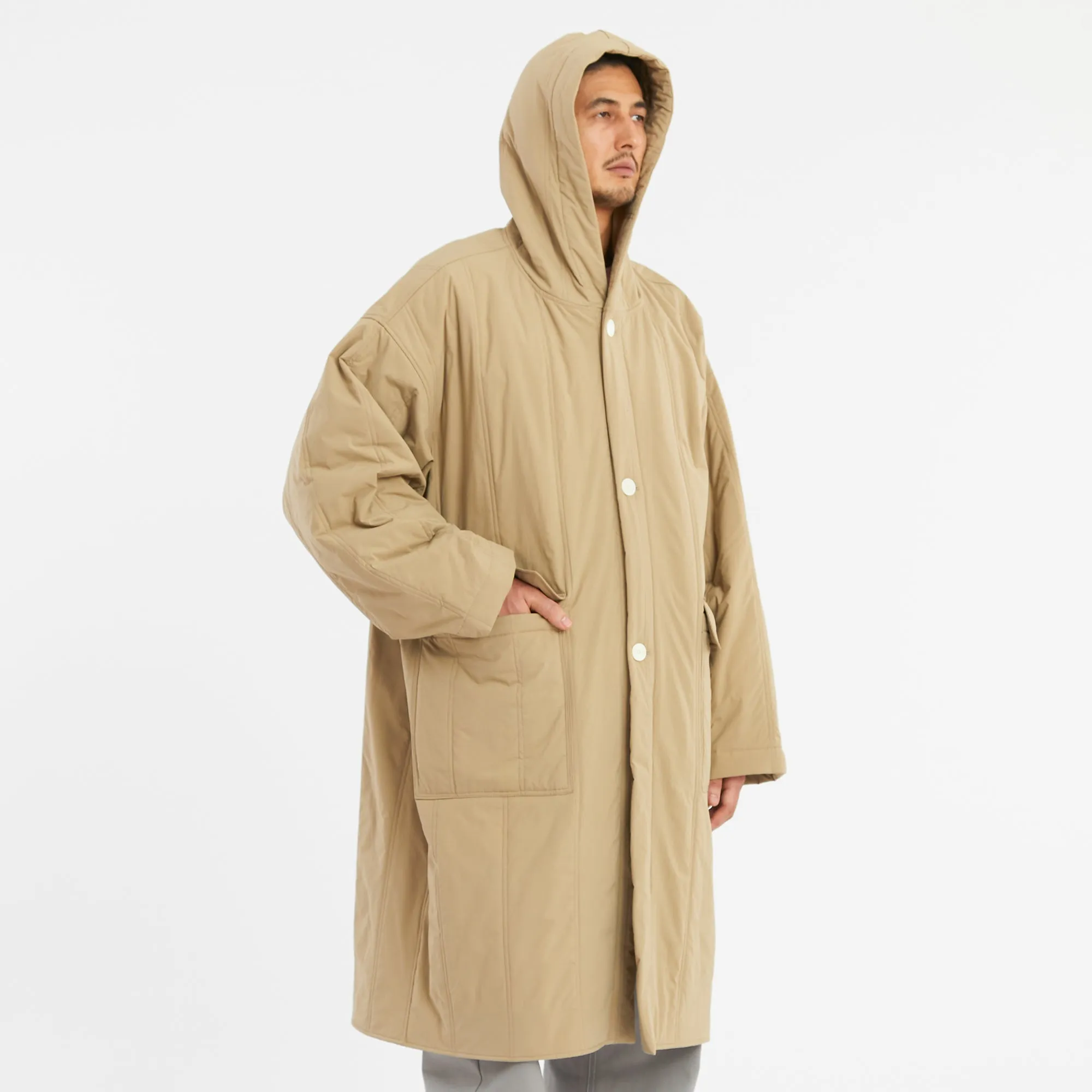 Canopy Coat - Tan Quilted Recycled Nylon