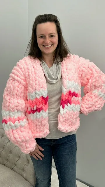 Cardigan, Chunky Chenille Yarn