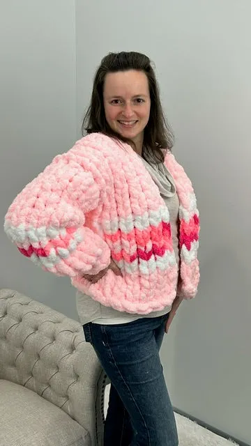 Cardigan, Chunky Chenille Yarn