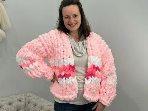 Cardigan, Chunky Chenille Yarn