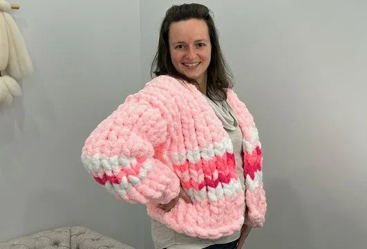 Cardigan, Chunky Chenille Yarn
