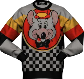 Checkerboard Character Chuck E. Cheese Knitted Sweater