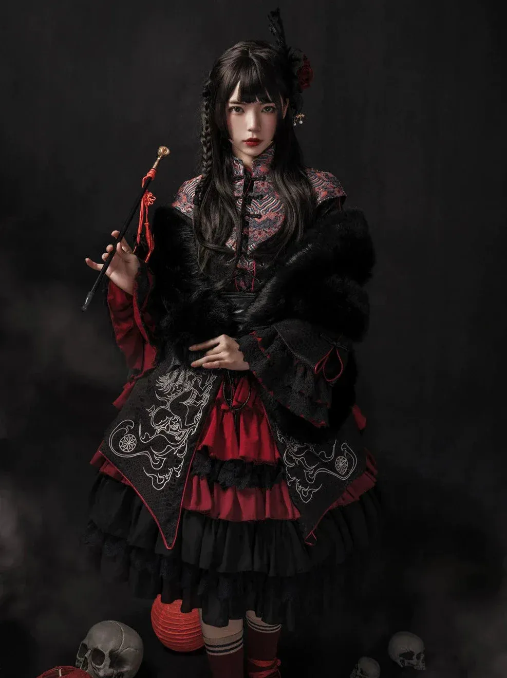 China Lolly Tago Gothic Cape   Long Jacket   Camisole   Skirt   West Band