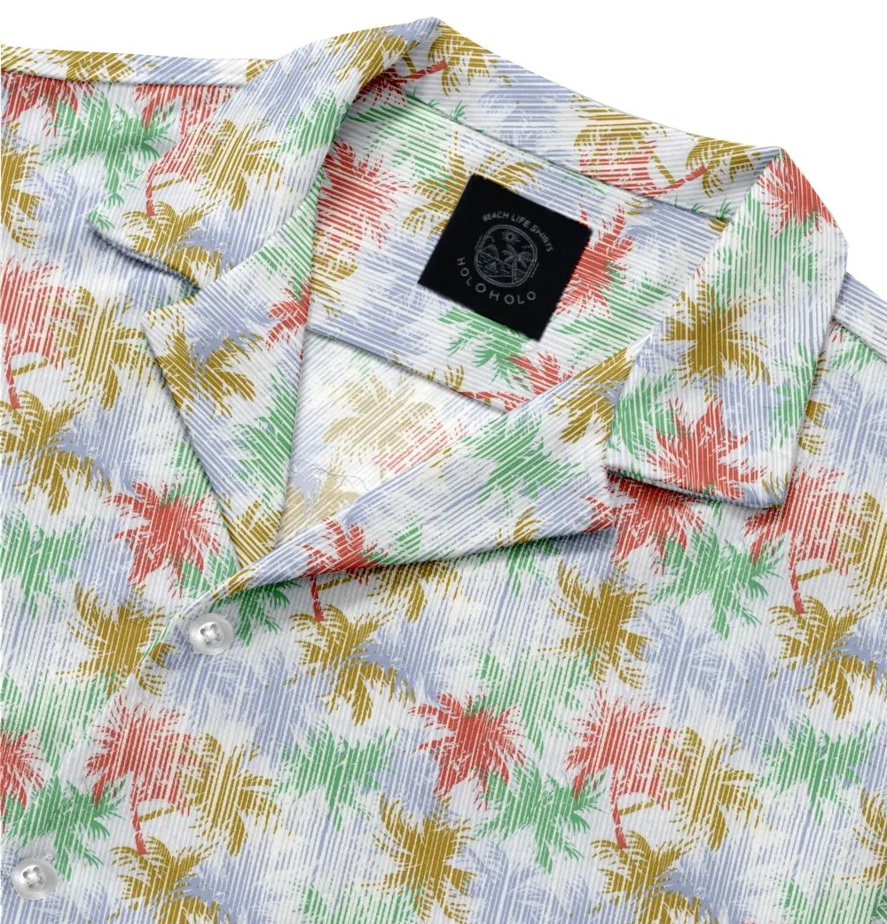 Cotton - Camp Collar Shirt - Palm Trees