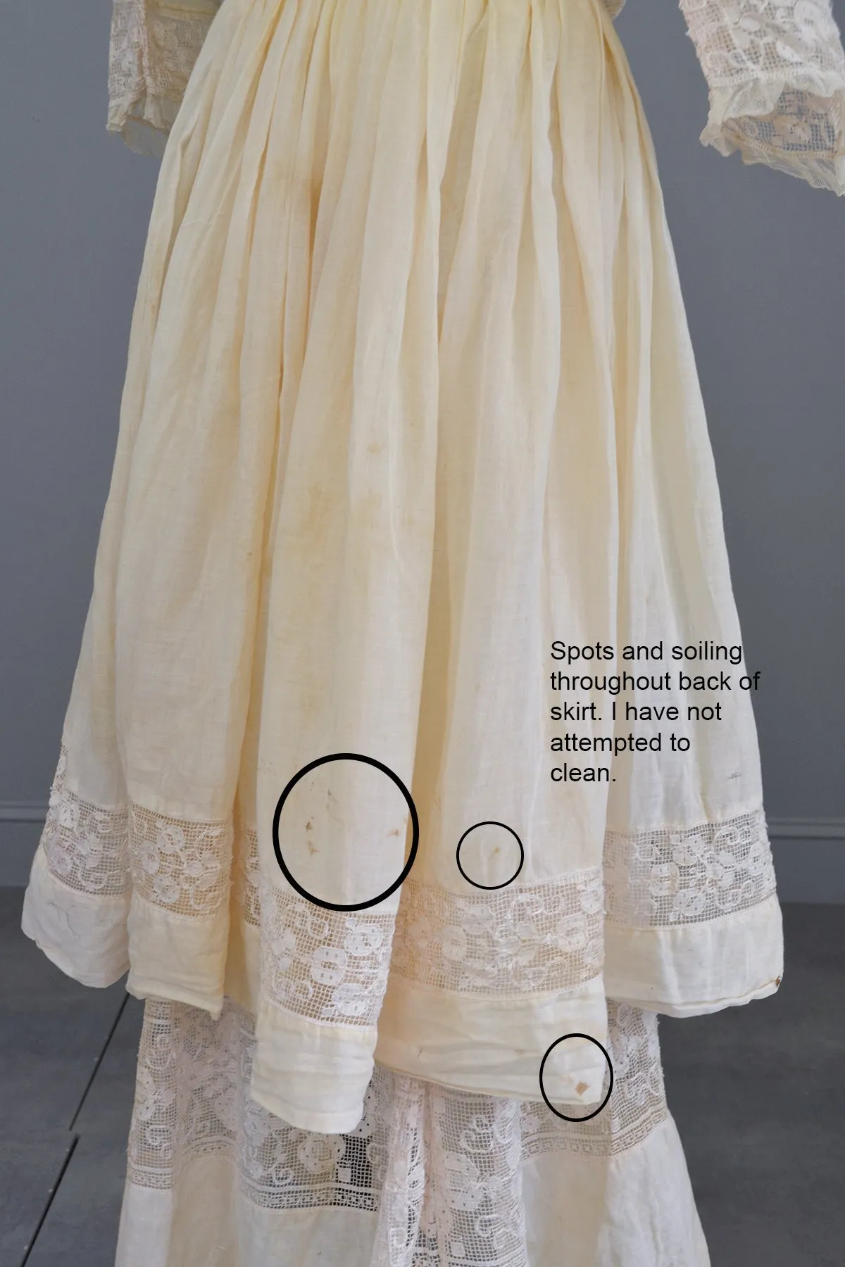 Edwardian Dress with Needlepoint Trim and Tiered Bell Skirt