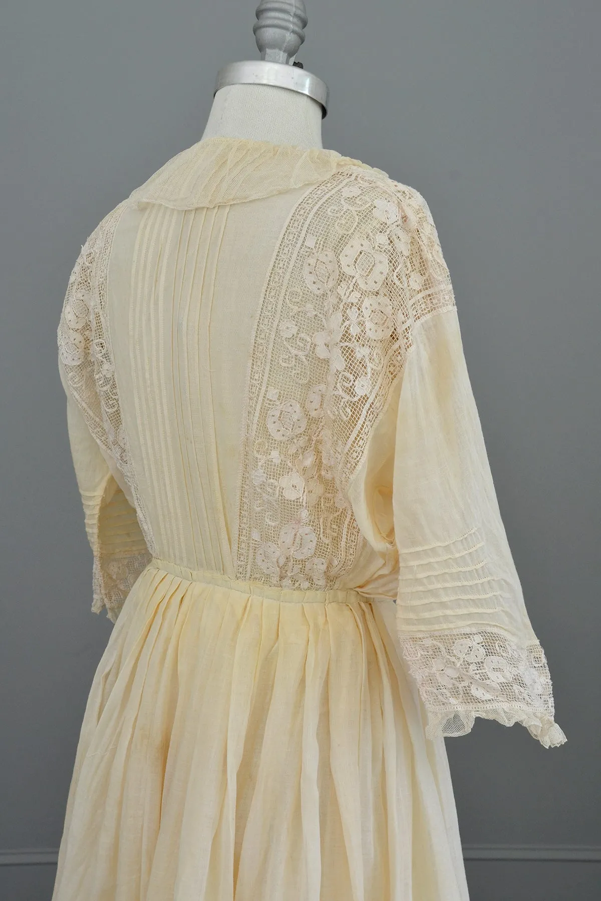 Edwardian Dress with Needlepoint Trim and Tiered Bell Skirt