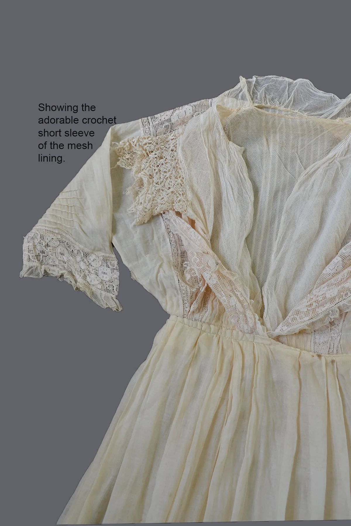 Edwardian Dress with Needlepoint Trim and Tiered Bell Skirt