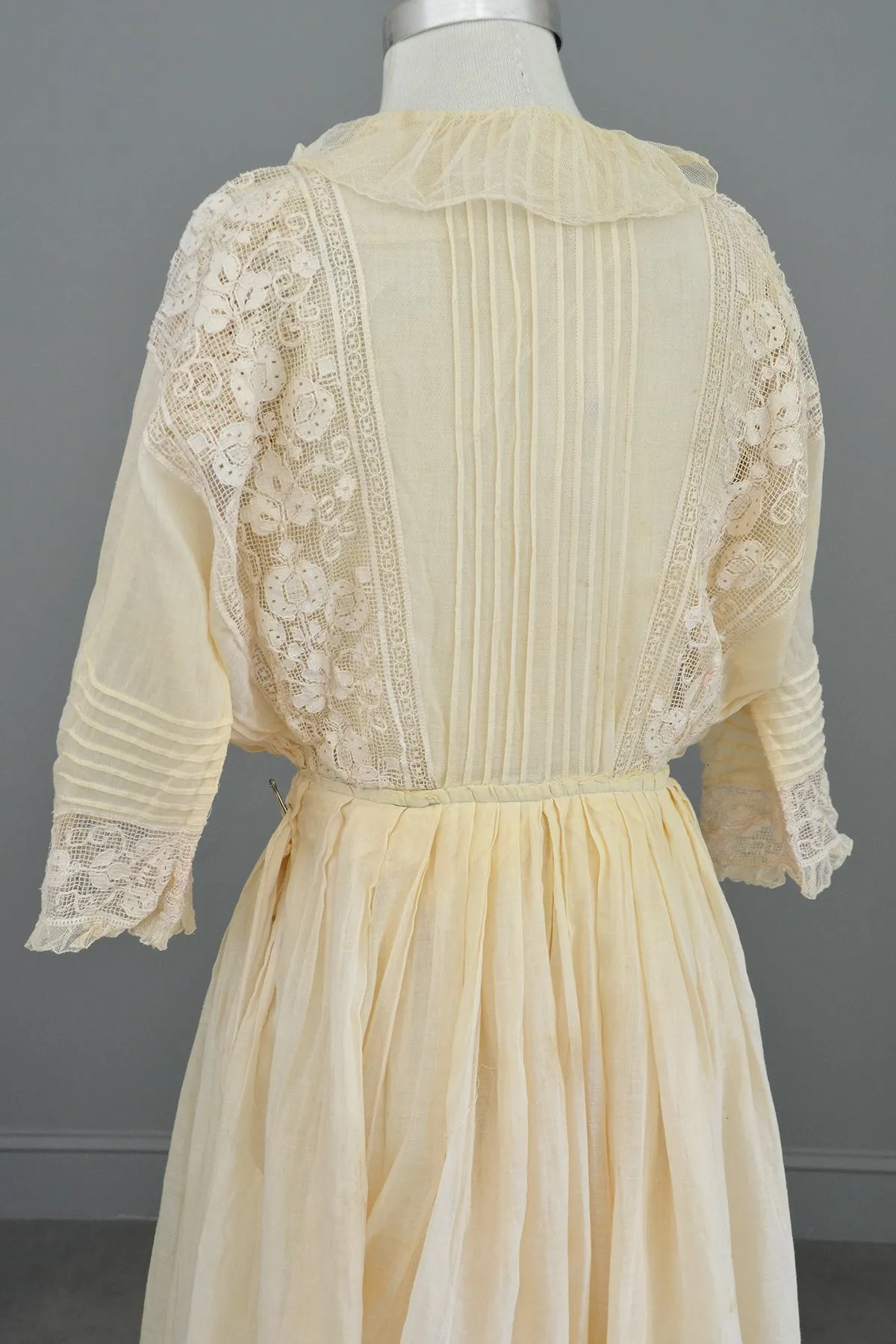 Edwardian Dress with Needlepoint Trim and Tiered Bell Skirt