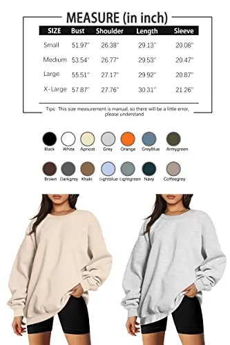 EFAN Womens Oversized Sweatshirts Hoodies Fleece Crew Neck Pullover Sweaters Casual Comfy Fall Fashion Outfits Clothes 2023