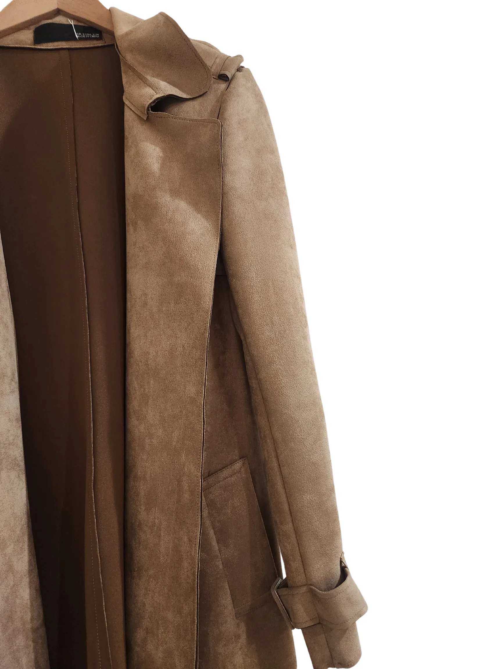 Fall Suede Trench Coat