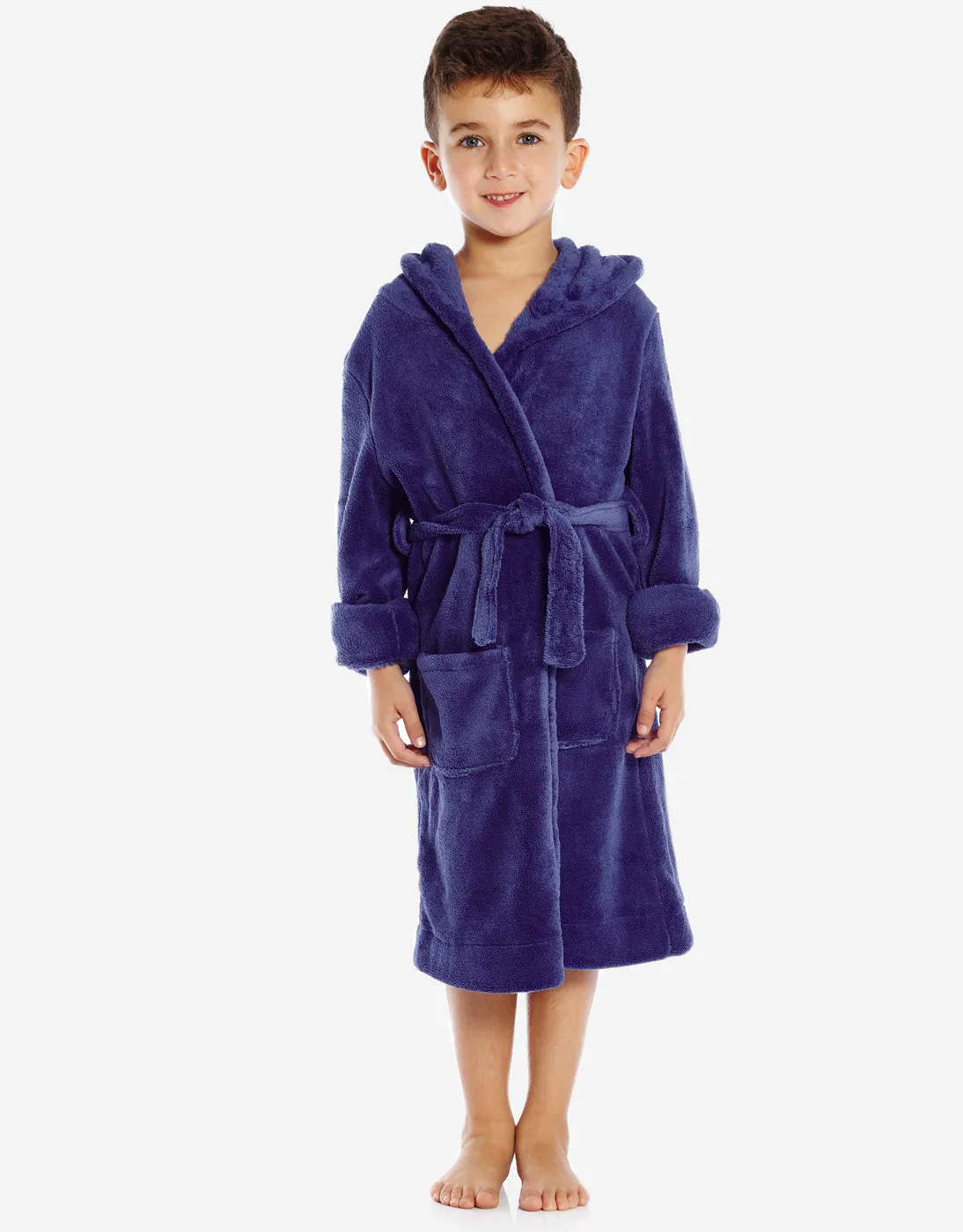 Fleece Classic Color Hooded Robes