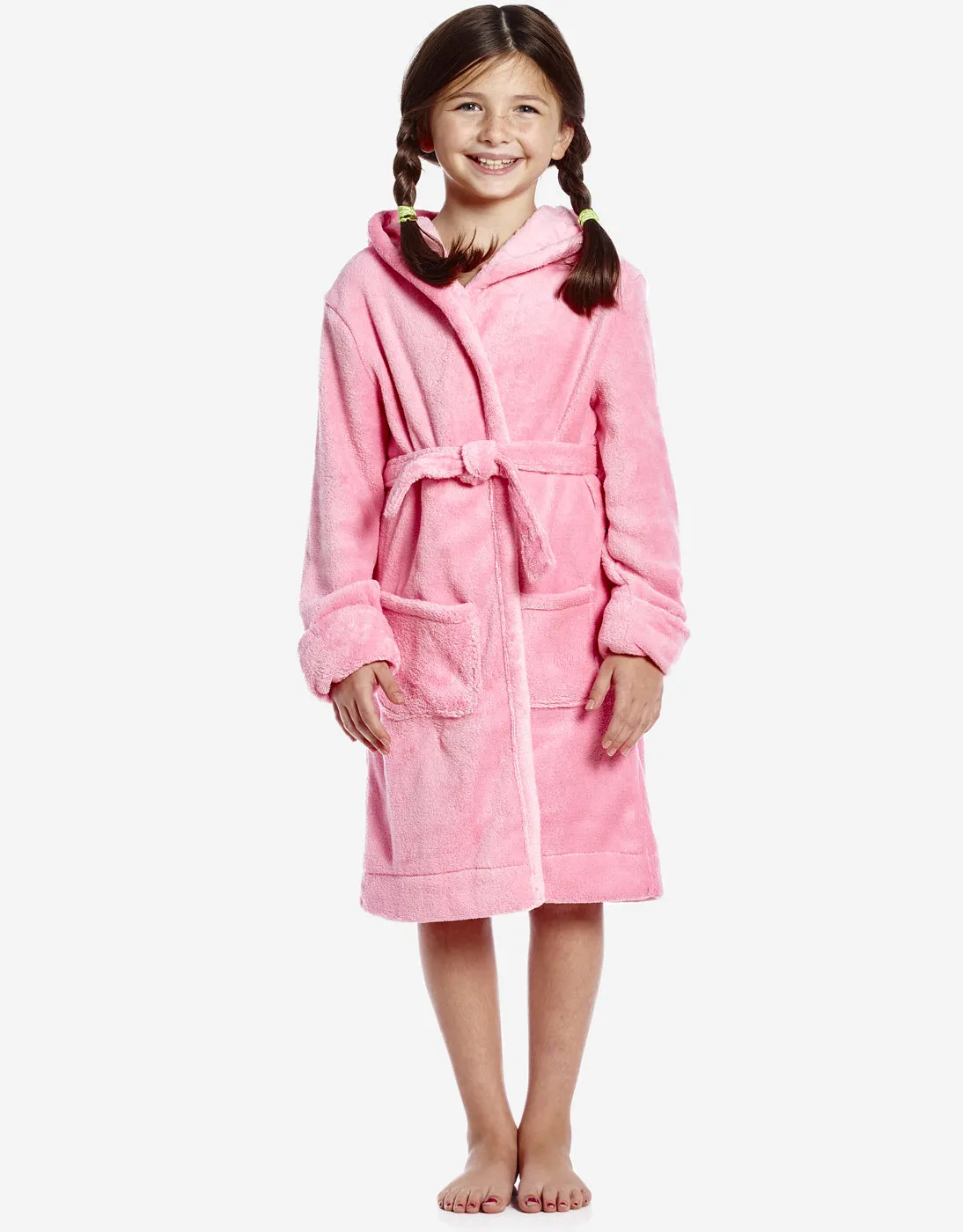 Fleece Classic Color Hooded Robes