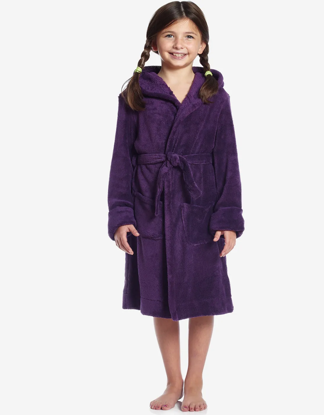 Fleece Classic Color Hooded Robes