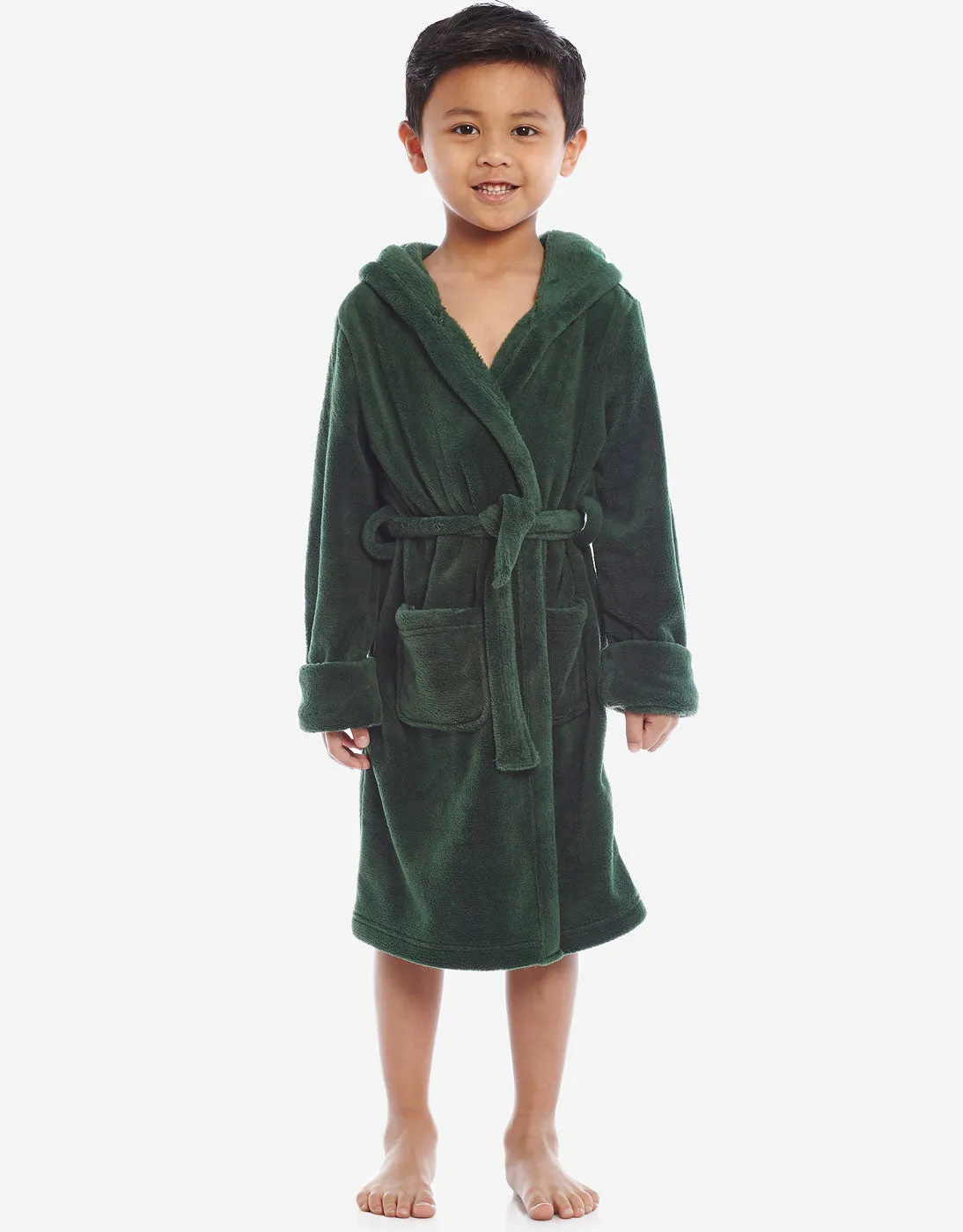 Fleece Classic Color Hooded Robes