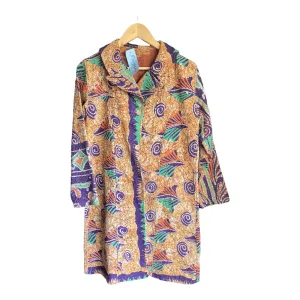 Frangipani Multi-Coloured Long Sleeved Coat UK Size 16