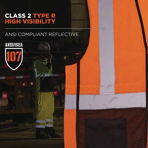 Glowear 8210z Hi-vis Class 2 Mesh Vest, 2x-large To 3x-large, Orange, Ships In 1-3 Business Days