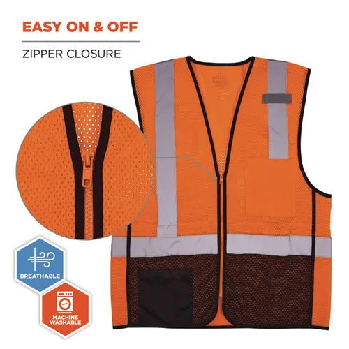 Glowear 8210z Hi-vis Class 2 Mesh Vest, 2x-large To 3x-large, Orange, Ships In 1-3 Business Days