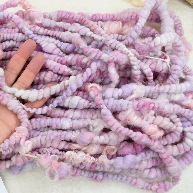 Handspun Chunky Tasmanian Merino Yarn in Pink Puff