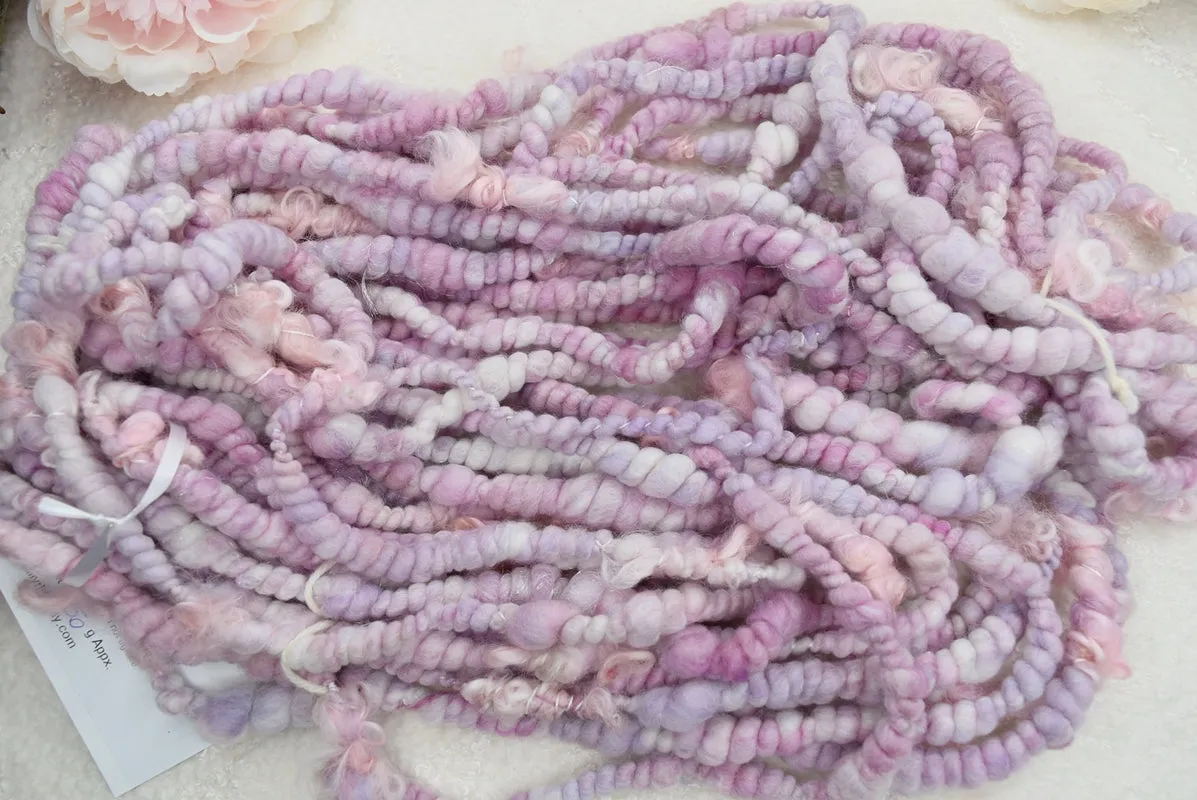 Handspun Chunky Tasmanian Merino Yarn in Pink Puff