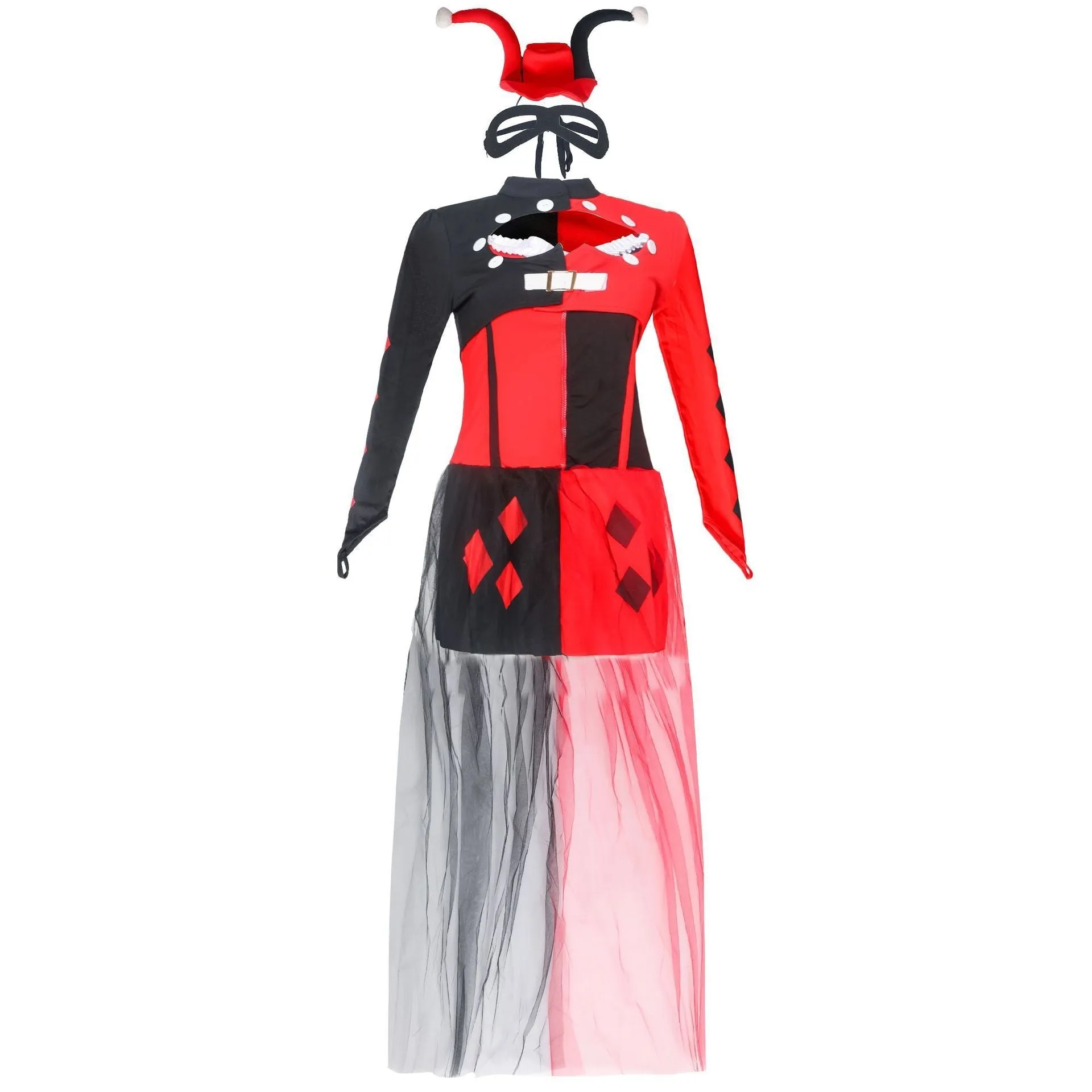 Harley quinn costume Women Dress Hallloween Masquerade circus costumes