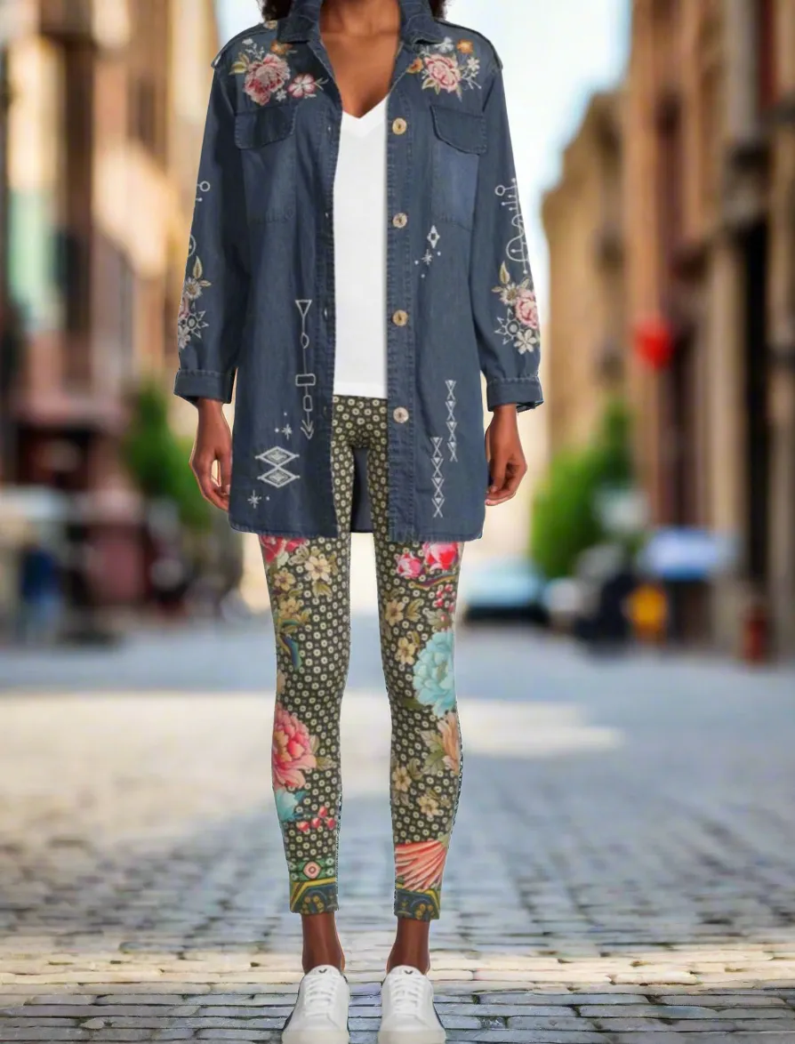 Johnny Was Fagan Floral Leggings Medium
