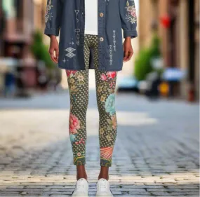 Johnny Was Fagan Floral Leggings Medium