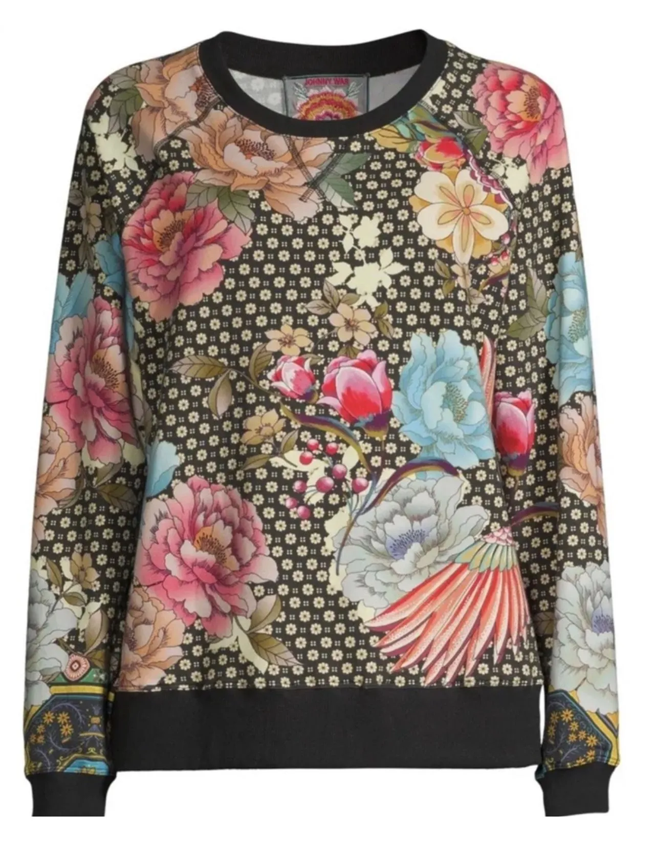 Johnny Was Fagan Raglan Sleeve Sweatshirt Medium
