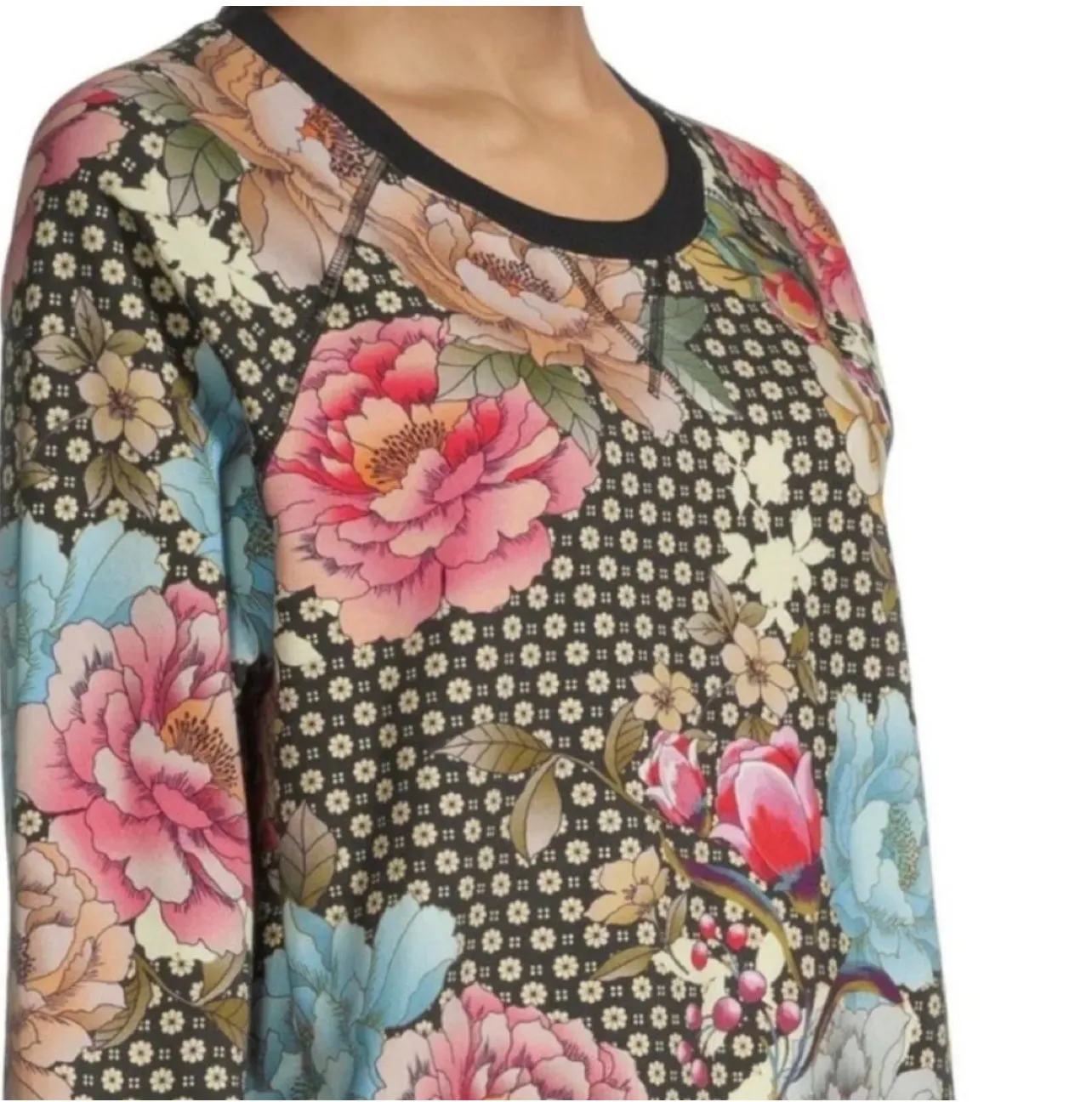 Johnny Was Fagan Raglan Sleeve Sweatshirt Medium