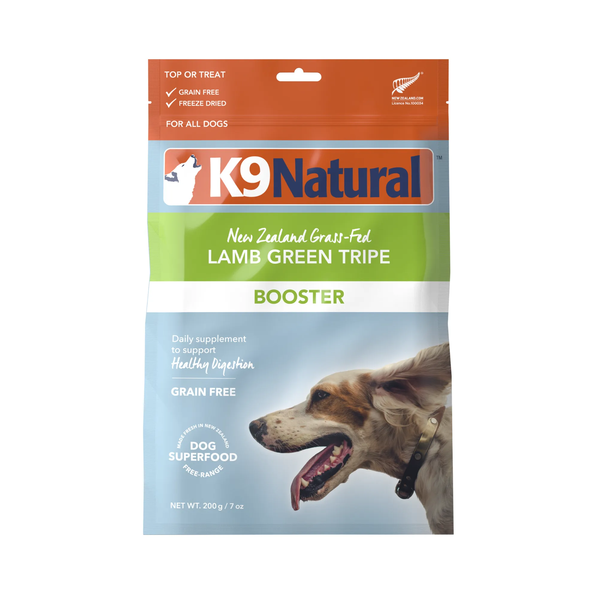 K9 Natural Grain Free Freeze Dried Dog Food Supplement Booster Lamb Green Tripe