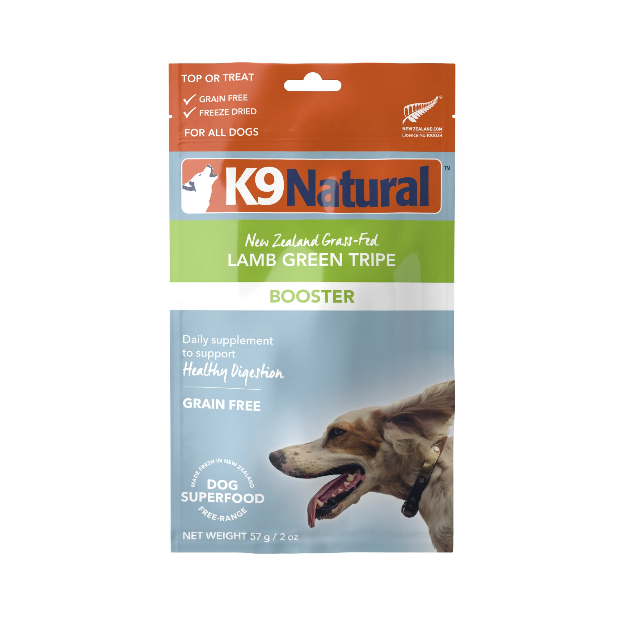 K9 Natural Grain Free Freeze Dried Dog Food Supplement Booster Lamb Green Tripe