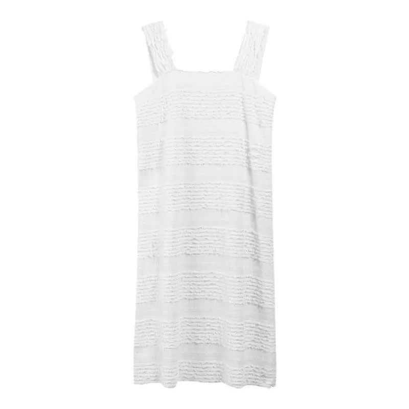 [Korean style] French Style Square Collar Textured Dress