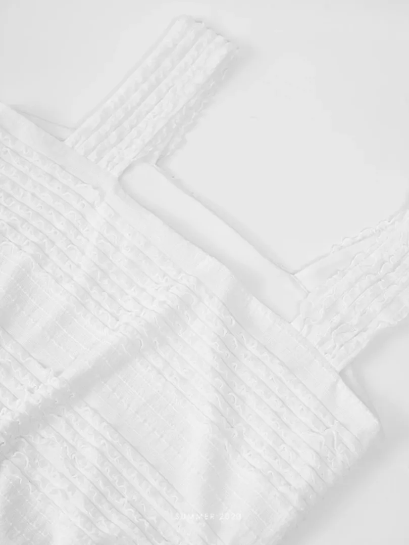 [Korean style] French Style Square Collar Textured Dress