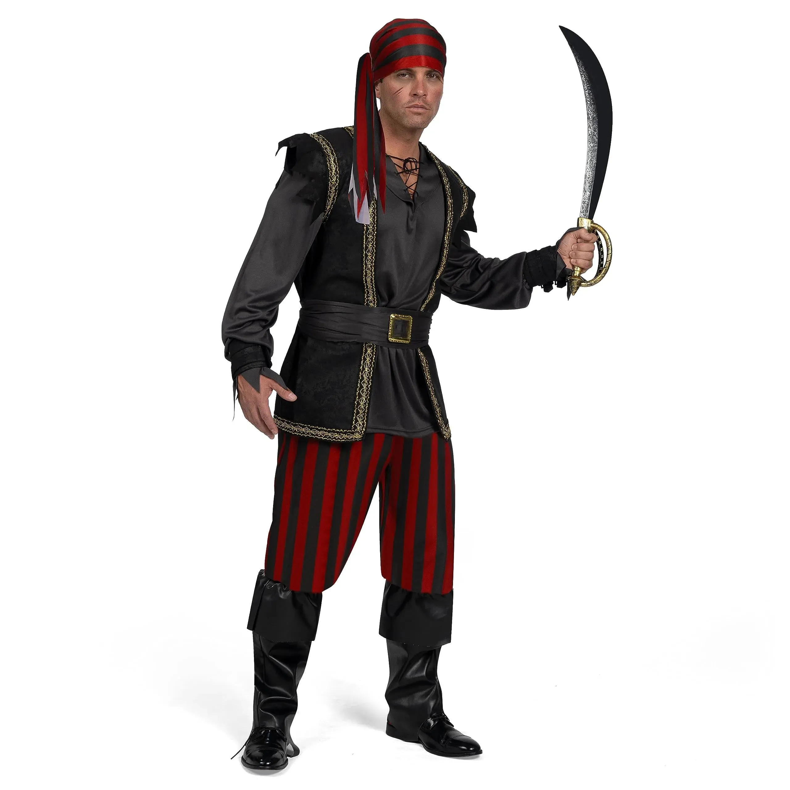 Men Ruthless Pirate with Bandana Vest Pants
