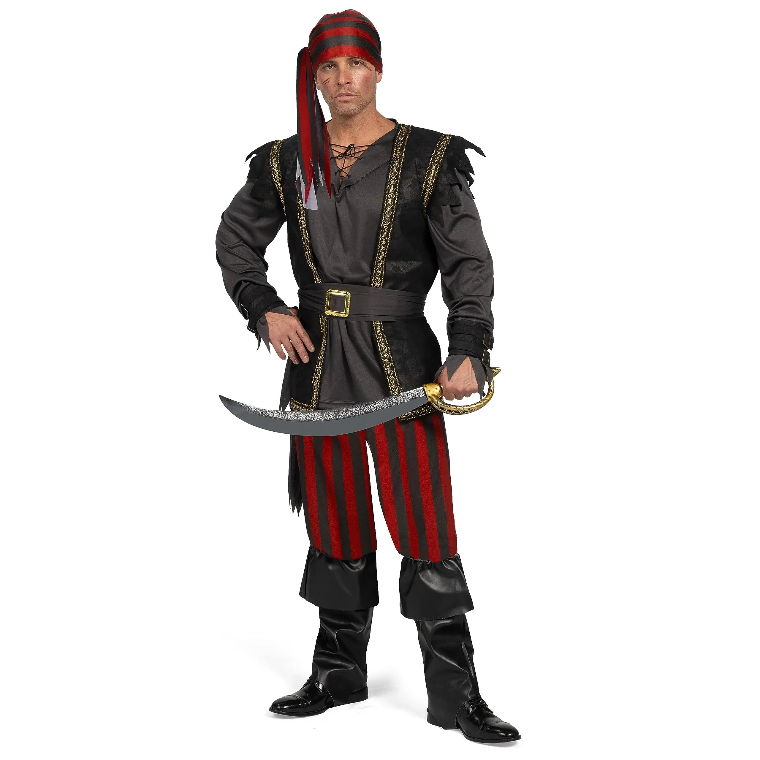 Men Ruthless Pirate with Bandana Vest Pants