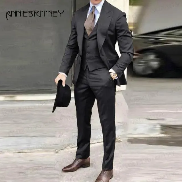 Men's Peak Lapel Wedding Suit Set